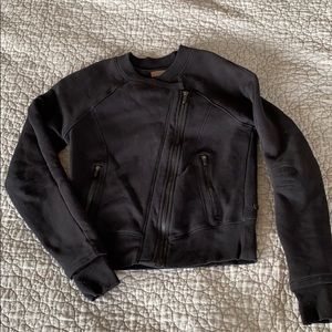 Zella Black Cotton Moto with Asymmetrical Zipper